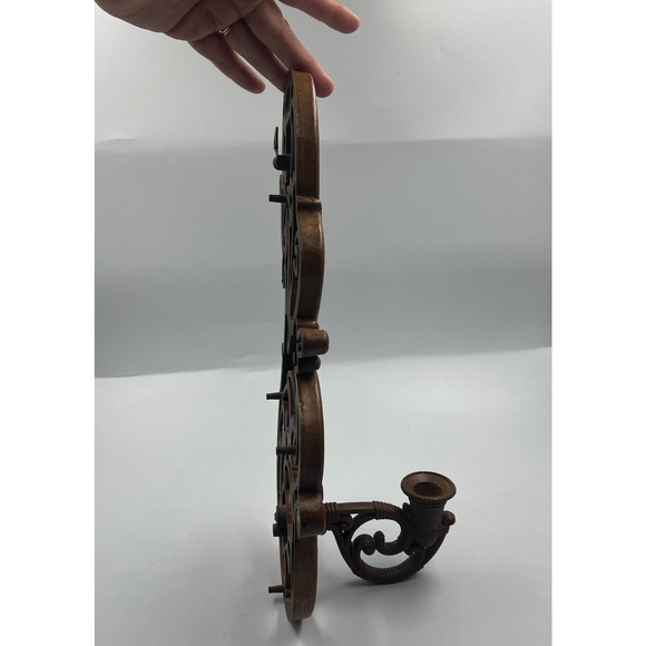 Vintage Dart Industries Boho MidCentury Wall Mounted Scone Faux Rattan Wicker - Picture 6 of 8